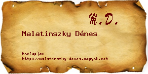 Malatinszky Dénes névjegykártya
