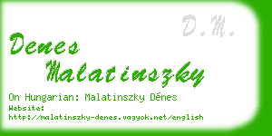 denes malatinszky business card