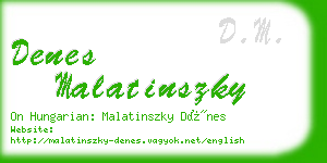 denes malatinszky business card